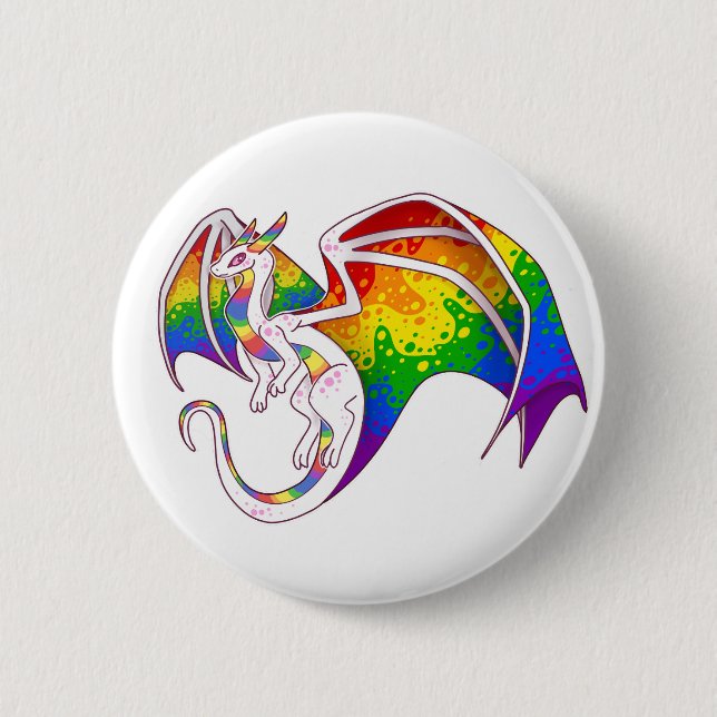 Macaron Rond 5 Cm Dragon Rainbow Pride (Devant)