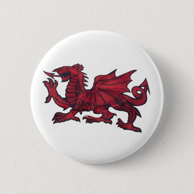 MACARON ROND 5 CM DRAGON ROUGE (Devant)