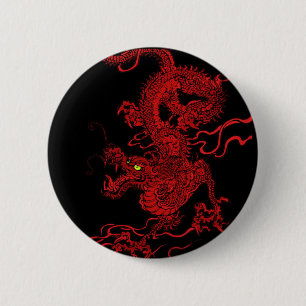Macaron Rond 5 Cm Dragon rouge