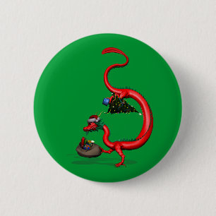 Macaron Rond 5 Cm Dragon rouge-est