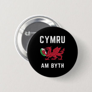 Macaron Rond 5 Cm Dragon rouge gallois Cymru Racets de rugby Roots F