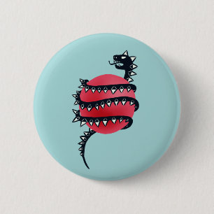 Macaron Rond 5 Cm Dragon Snake Goth