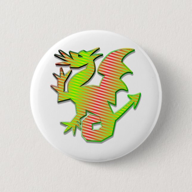 Macaron Rond 5 Cm Dragon stylisé (Devant)