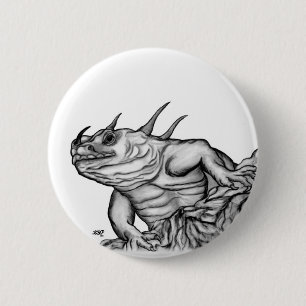 Macaron Rond 5 Cm Dragon sur le rocher
