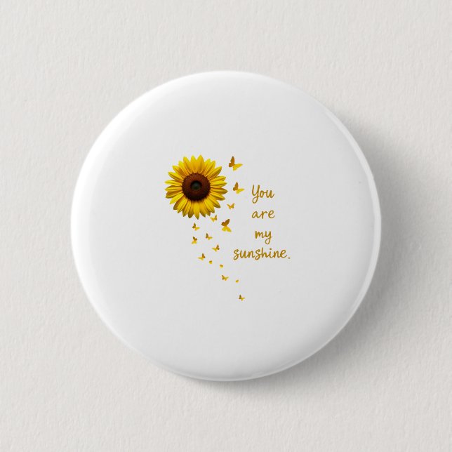 Macaron Rond 5 Cm Dragonflies and Sunflower You Are My Sunshine (Devant)