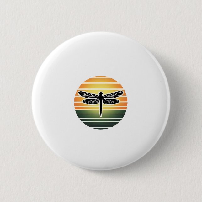 Macaron Rond 5 Cm Dragonfly Retro (3) (Devant)