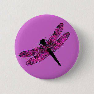 Macaron Rond 5 Cm Dragonfly rose