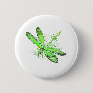 Macaron Rond 5 Cm Dragonfly vert