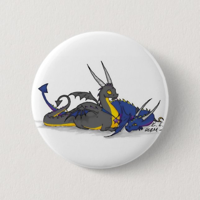 Macaron Rond 5 Cm dragons de bébé (Devant)