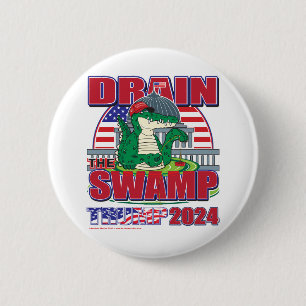 Macaron Rond 5 Cm Drain-The-Swamp-Trump-2024