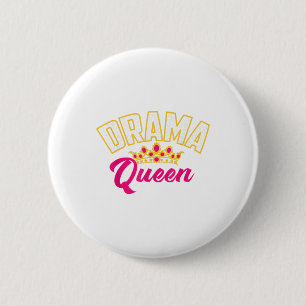 Macaron Rond 5 Cm Drama Queen Cool Théâtre intérimaire Funny Thea