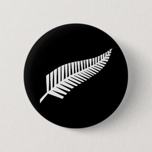 Macaron Rond 5 Cm Drapeau à fougère argentée (NZ)