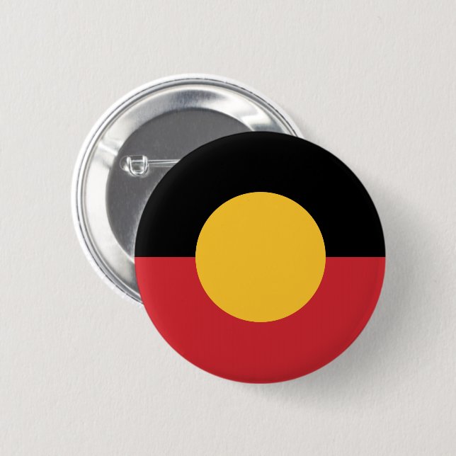 Macaron Rond 5 Cm Drapeau aborigène australien (Devant & derrière)