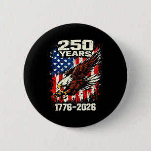 Macaron Rond 5 Cm Drapeau aigle patriotique 250e anniversaire Etats-