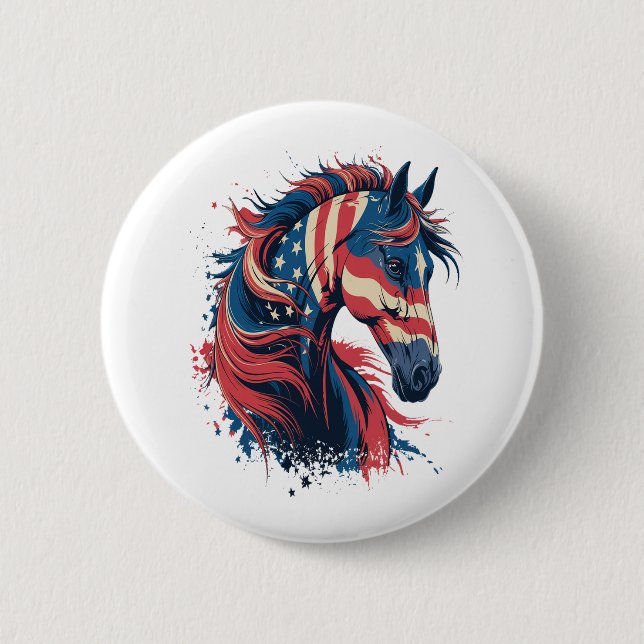 Macaron Rond 5 Cm Drapeau américain (Devant)