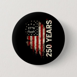 Macaron Rond 5 Cm Drapeau américain 250 ans 250e anniversaire États-