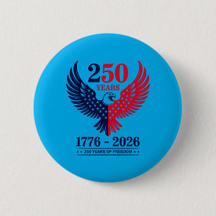 Macaron Rond 5 Cm Drapeau américain à l'aigle 250 ans 250e anniversa