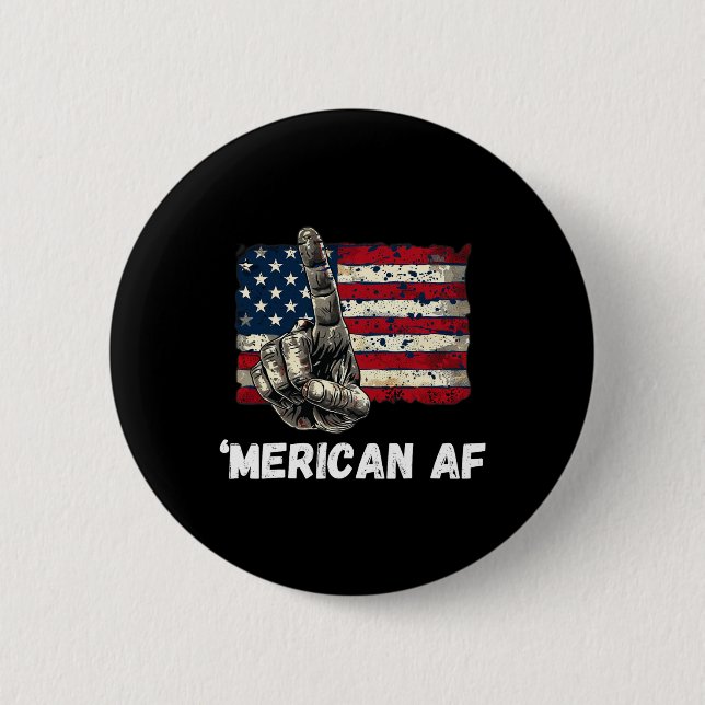 Macaron Rond 5 Cm Drapeau américain Af 4 juillet Gif Patriotique (Devant)