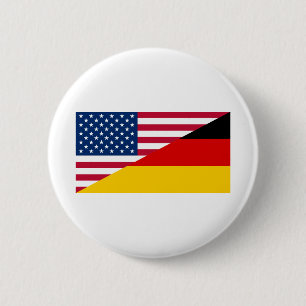 Macaron Rond 5 Cm Drapeau américain allemand des USA Allemagne de