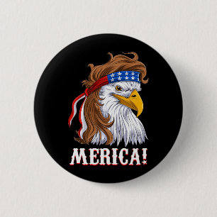 Macaron Rond 5 Cm Drapeau américain Amérique Aigle Mullet Chemise Ho