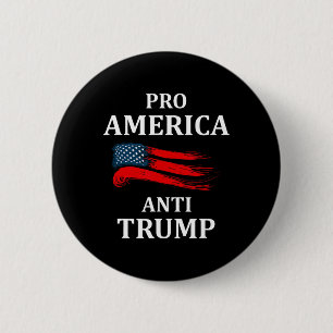 Macaron Rond 5 Cm Drapeau américain anti-Trump 2024 contre Trump