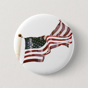 Macaron Rond 5 Cm Drapeau américain avec croix