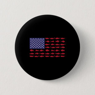 Macaron Rond 5 Cm Drapeau américain B Pêche Enfant Garçon Jeunes Fem