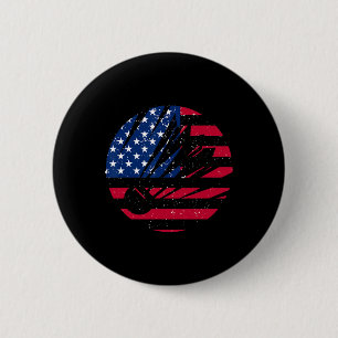 Macaron Rond 5 Cm Drapeau américain Badminton Chemise Hommes Patriot