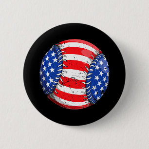 Macaron Rond 5 Cm Drapeau américain baseball 4 juillet garçons homme