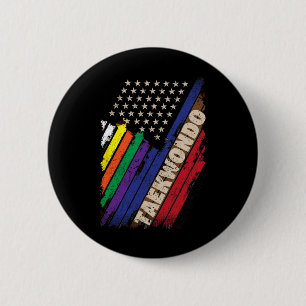 Macaron Rond 5 Cm Drapeau américain Blanc Ceinture noire Couleurs Ta