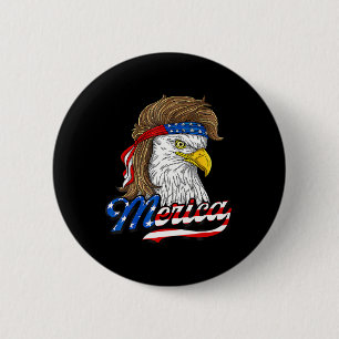 Macaron Rond 5 Cm Drapeau américain Byld Eagle 4 juillet Eagle Usa