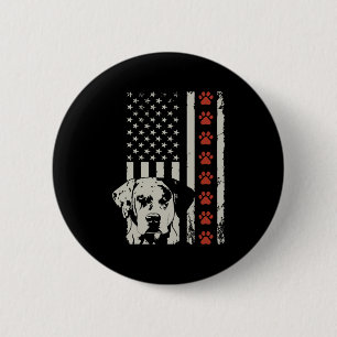 Macaron Rond 5 Cm Drapeau américain Catahoula Leopard Chien d'Amériq