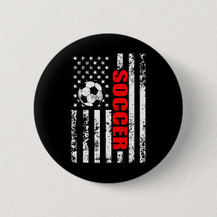 Macaron Rond 5 Cm Drapeau américain de football Soccer patriotique 