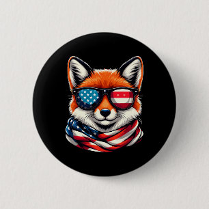 Macaron Rond 5 Cm Drapeau Américain De La Fox Patriotique Sungles 4