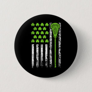 Macaron Rond 5 Cm Drapeau américain de lacrosse drôle St Patrick Day