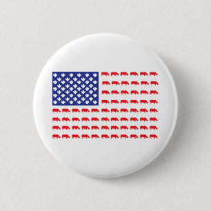 Macaron Rond 5 Cm Drapeau américain de Rhinoceros