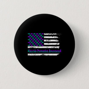 Macaron Rond 5 Cm Drapeau américain de sensibilisation à la préventi