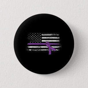 Macaron Rond 5 Cm Drapeau américain de sensibilisation au cancer du 