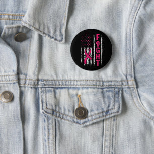 Macaron Rond 5 Cm Drapeau américain de sensibilisation au cancer du