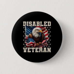 Macaron Rond 5 Cm Drapeau américain de vétéran handicapé Soldat mili