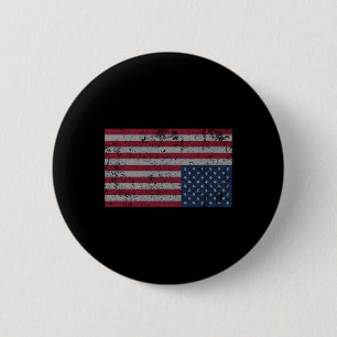 Macaron Rond 5 Cm Drapeau Américain Distress Vers Le Bas États-Unis
