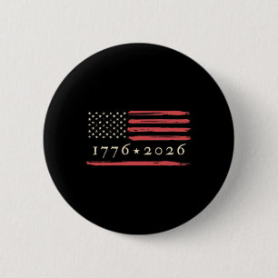 Macaron Rond 5 Cm Drapeau Américain En Distress Vintage Patriotique 