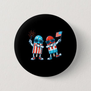 Macaron Rond 5 Cm Drapeau américain en glace à l'eau 4 juillet été p