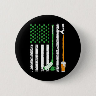 Macaron Rond 5 Cm Drapeau Américain Irlandais Irlande Saint-Patrick