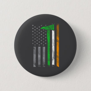 Macaron Rond 5 Cm Drapeau américain irlandais pompier hache feu St P