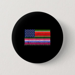 Macaron Rond 5 Cm Drapeau américain mexicain serape cinco de mayo po