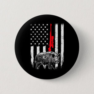 Macaron Rond 5 Cm Drapeau américain patriotique - Chasse de sanglier