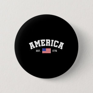 Macaron Rond 5 Cm Drapeau américain patriotique de 1776 4 juillet Am
