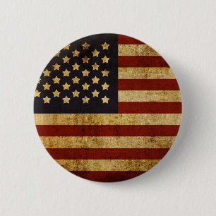 Macaron Rond 5 Cm Drapeau américain patriotique grunge vintage des