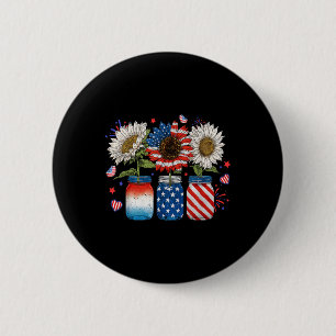 Macaron Rond 5 Cm Drapeau américain Patriotique Usa Jarres avec tour